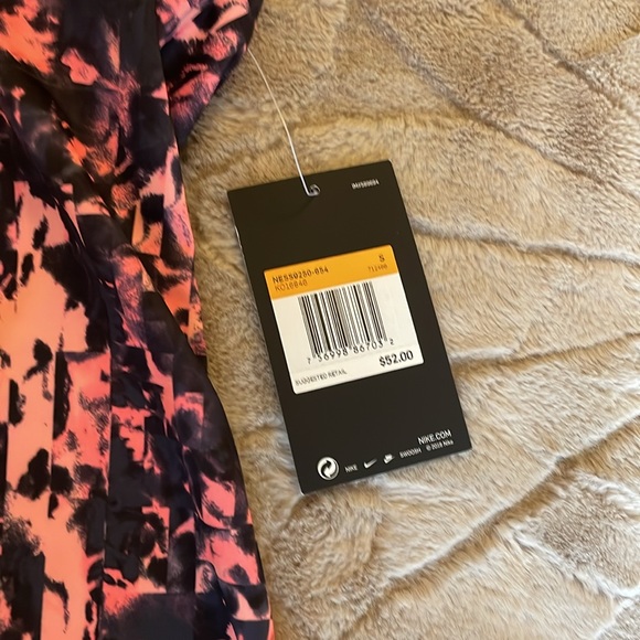 Nike V-Neck Cross Back Swim Tankini Top Blue Pint Print Small NEW - Picture 3 of 7